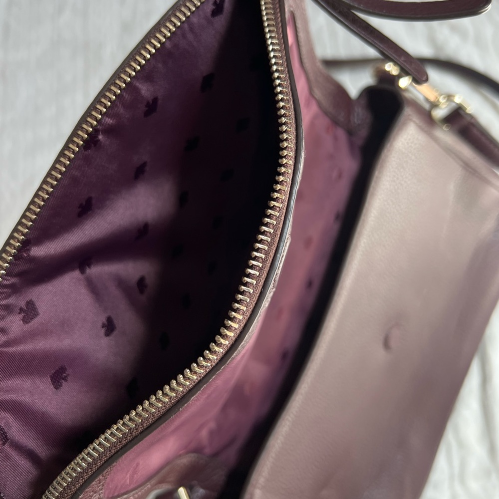 Kate Spade large run around maroon crossbody/convertible shoulder bag - Picture 5 of 11